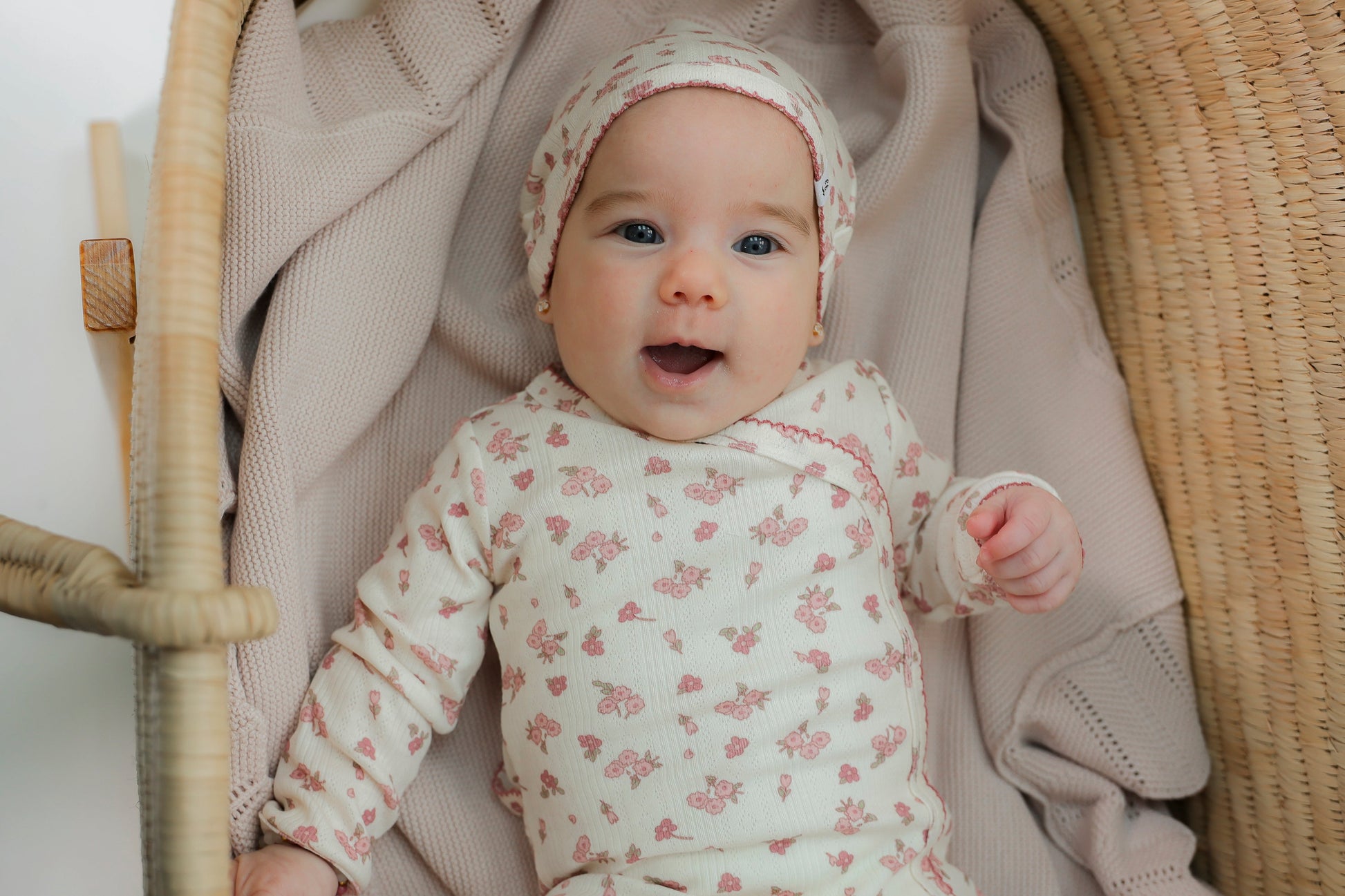 Contrast Stitched Pointelle Onesie