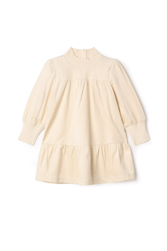 Textured Velvet Dress Cream