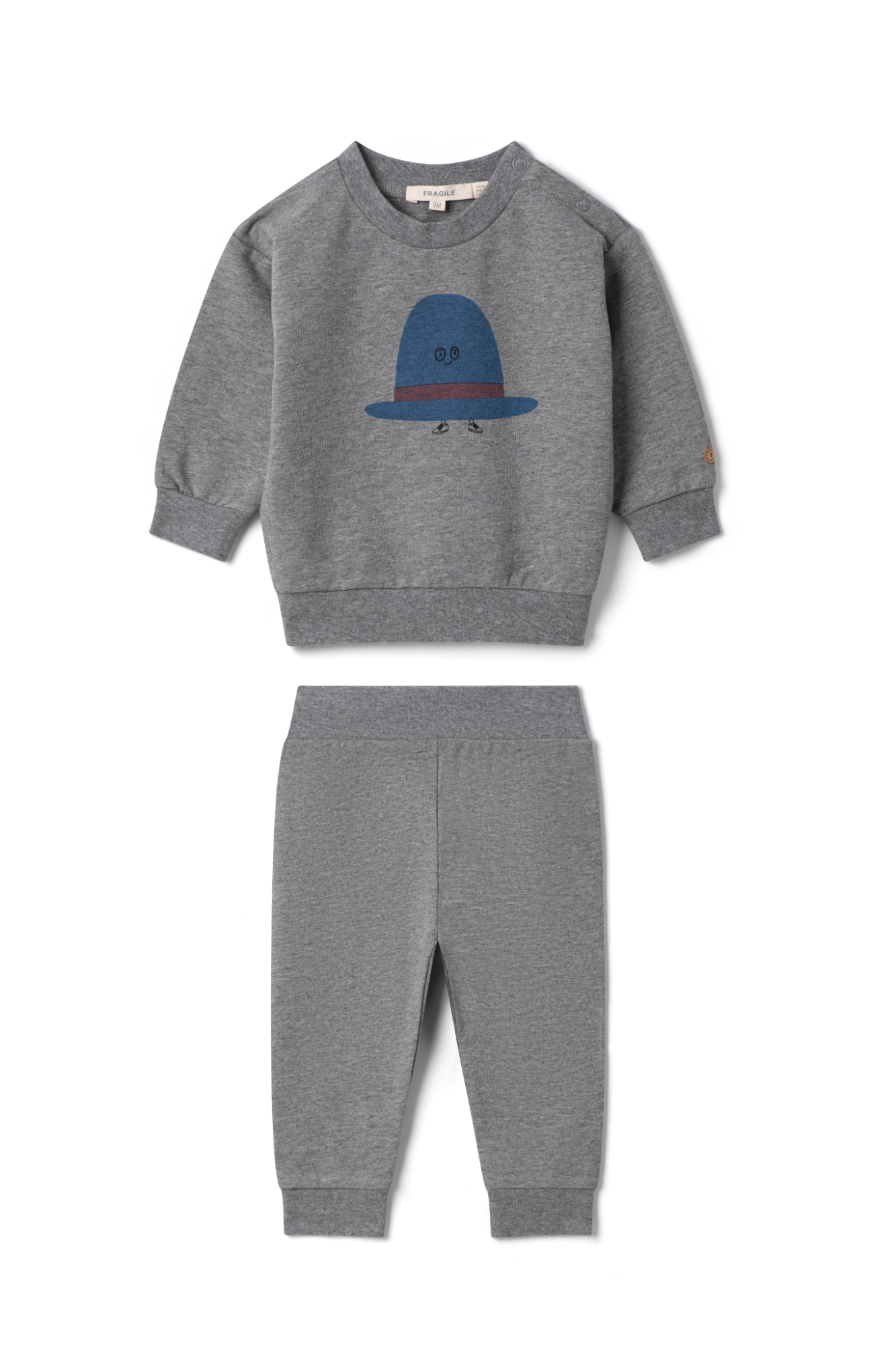 Hat Print 2Pc Set M Grey Mix Denim