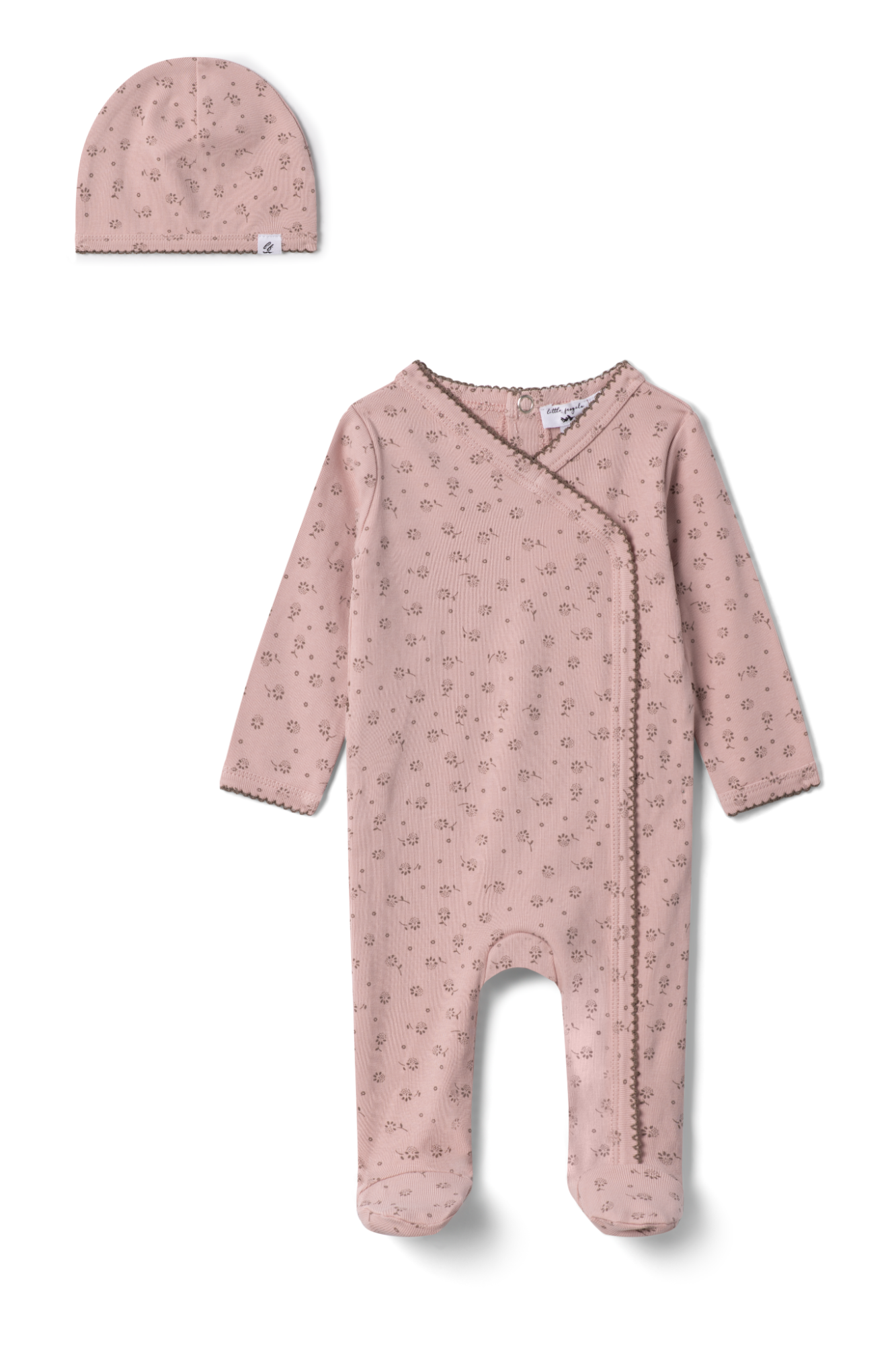 Cotton Floral Onesie Pink