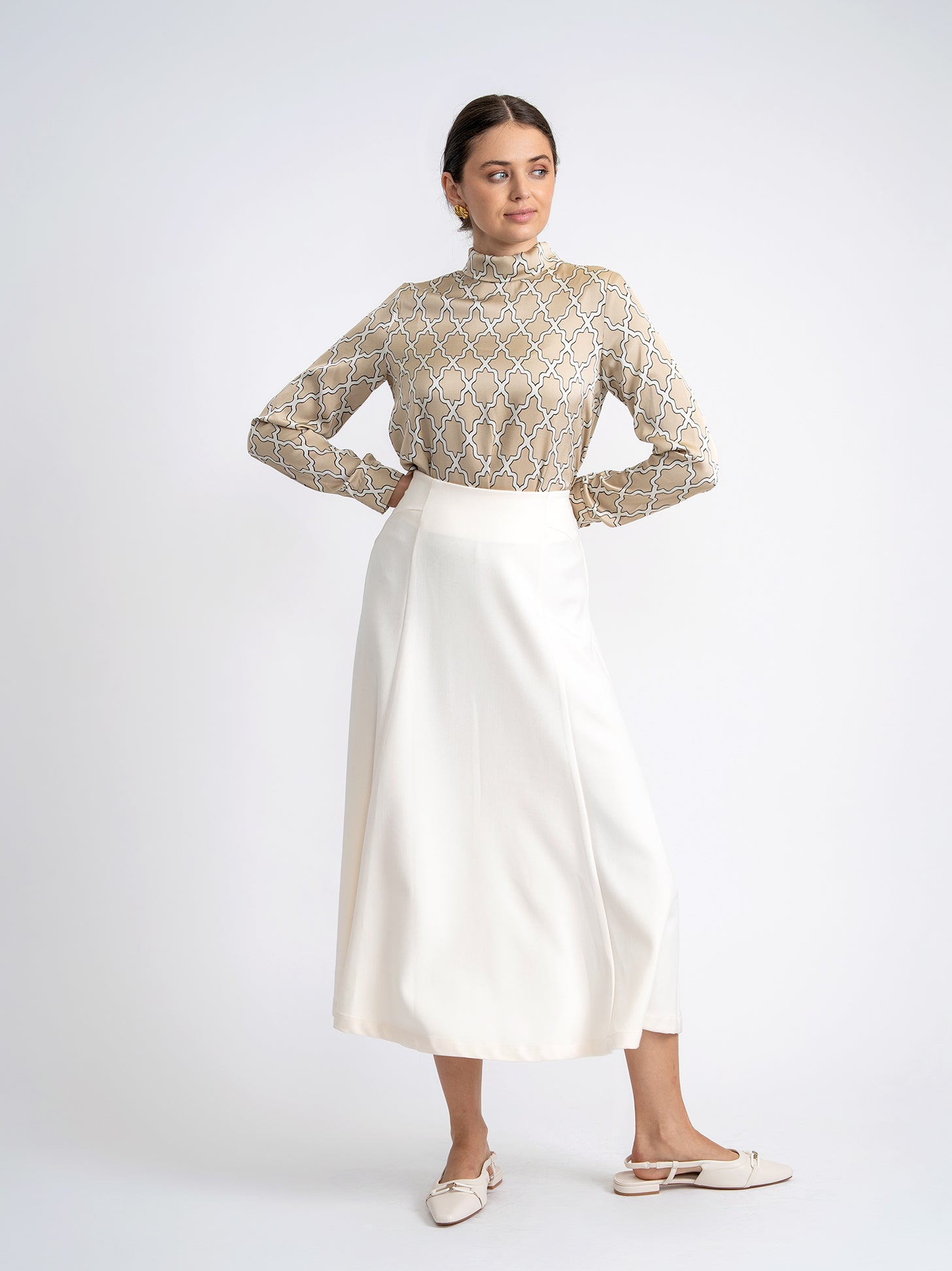 Button Down Printed Blouse