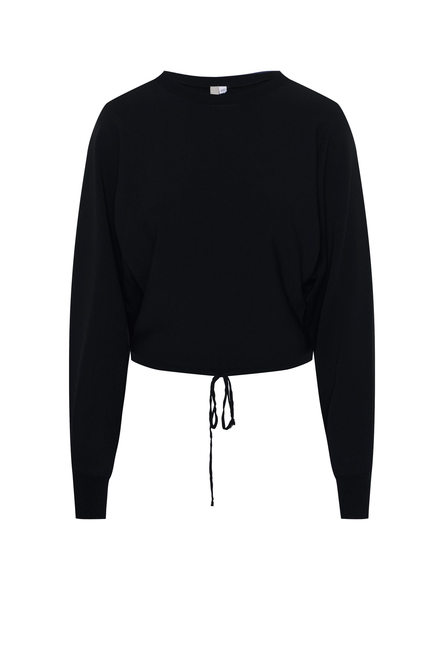 Dolman Crop Knit Top Black