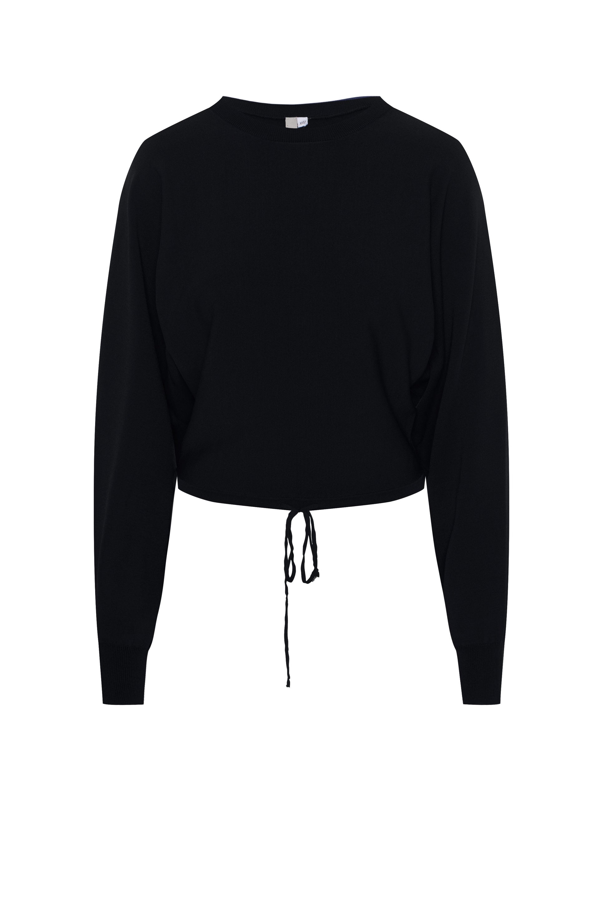 Dolman Crop Knit Top Black