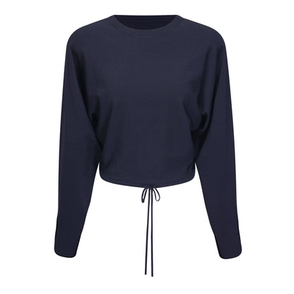 Dolman Crop Knit Top Navy
