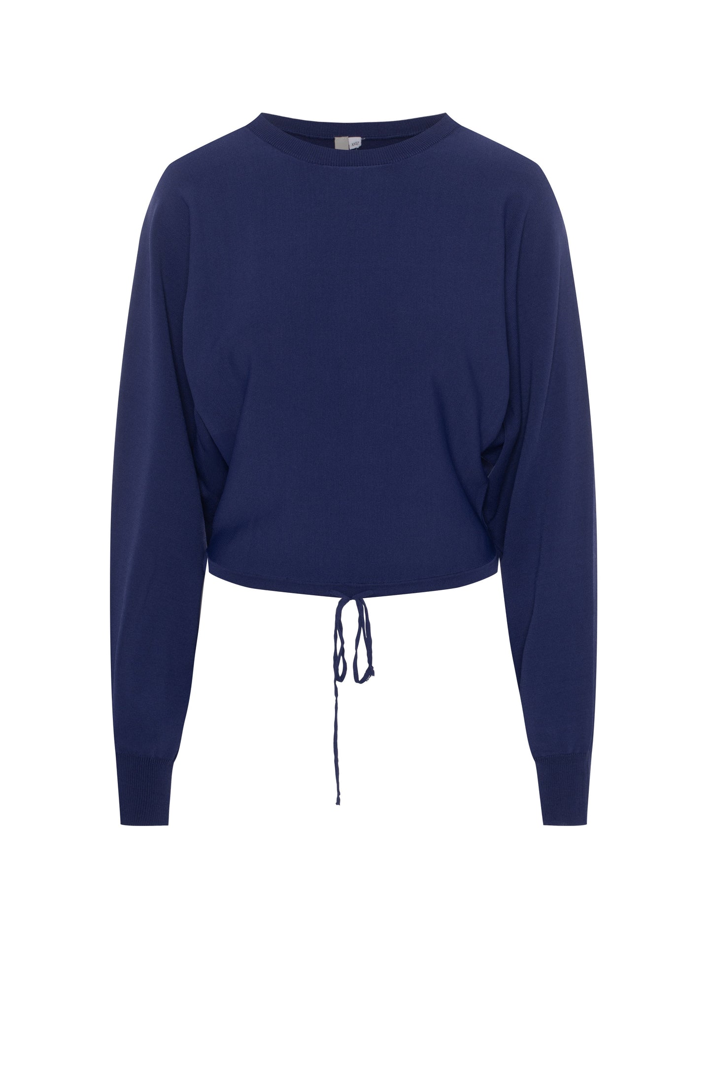 Dolman Crop Knit Top Ribbon Blue