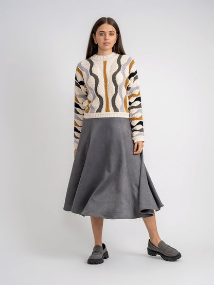 Color Blocked Knit Sweater