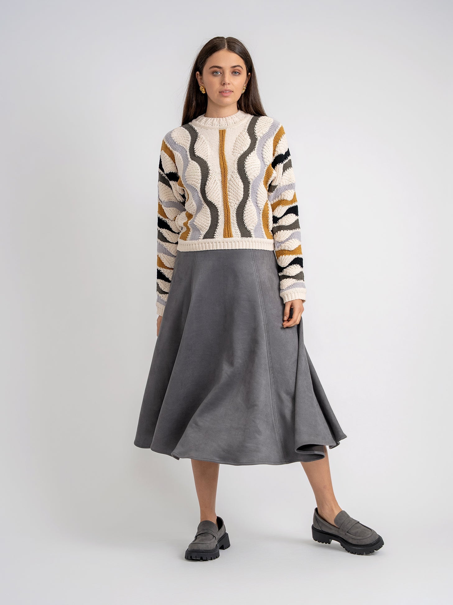 Color Blocked Knit Sweater