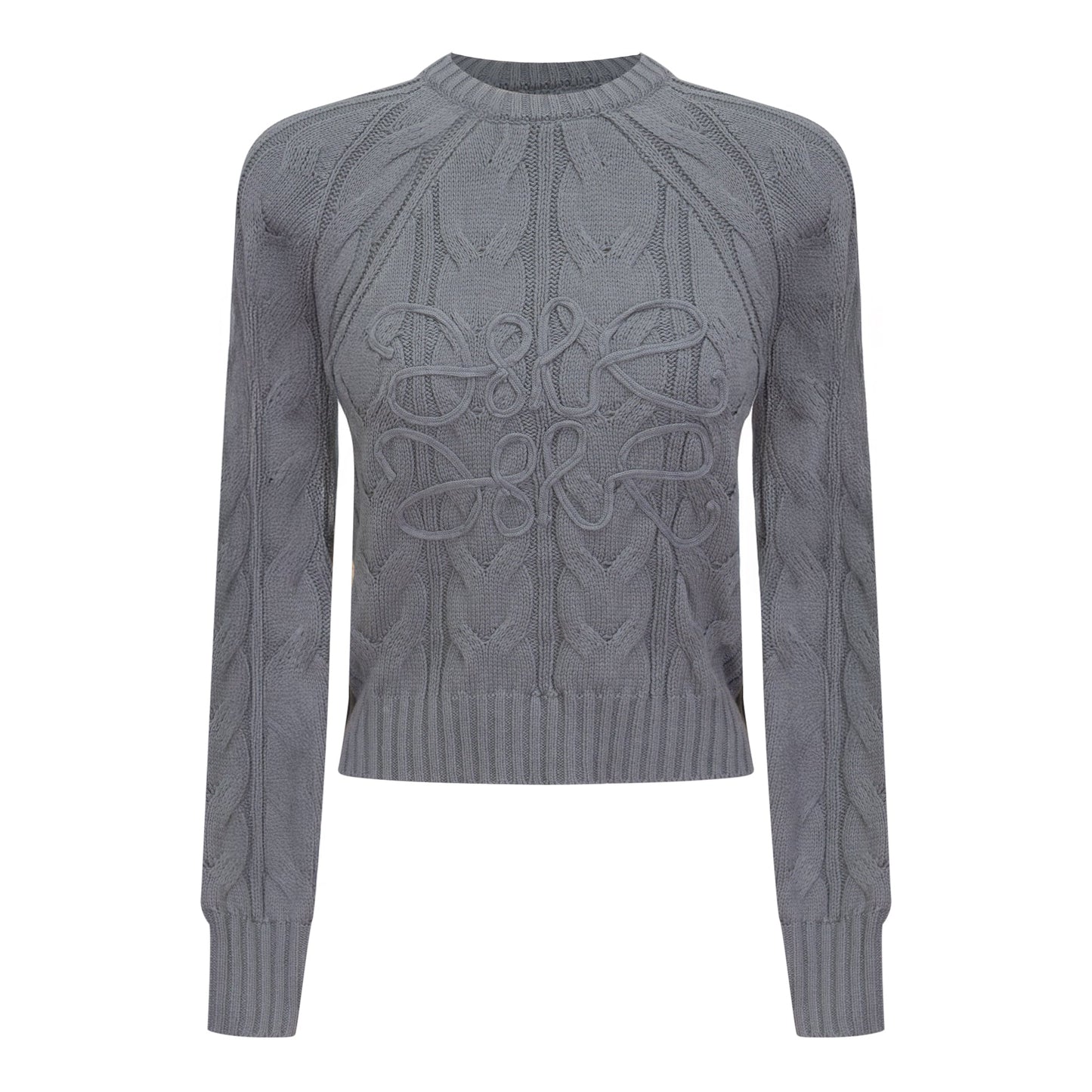 Cable Knit Sweater Medium Grey