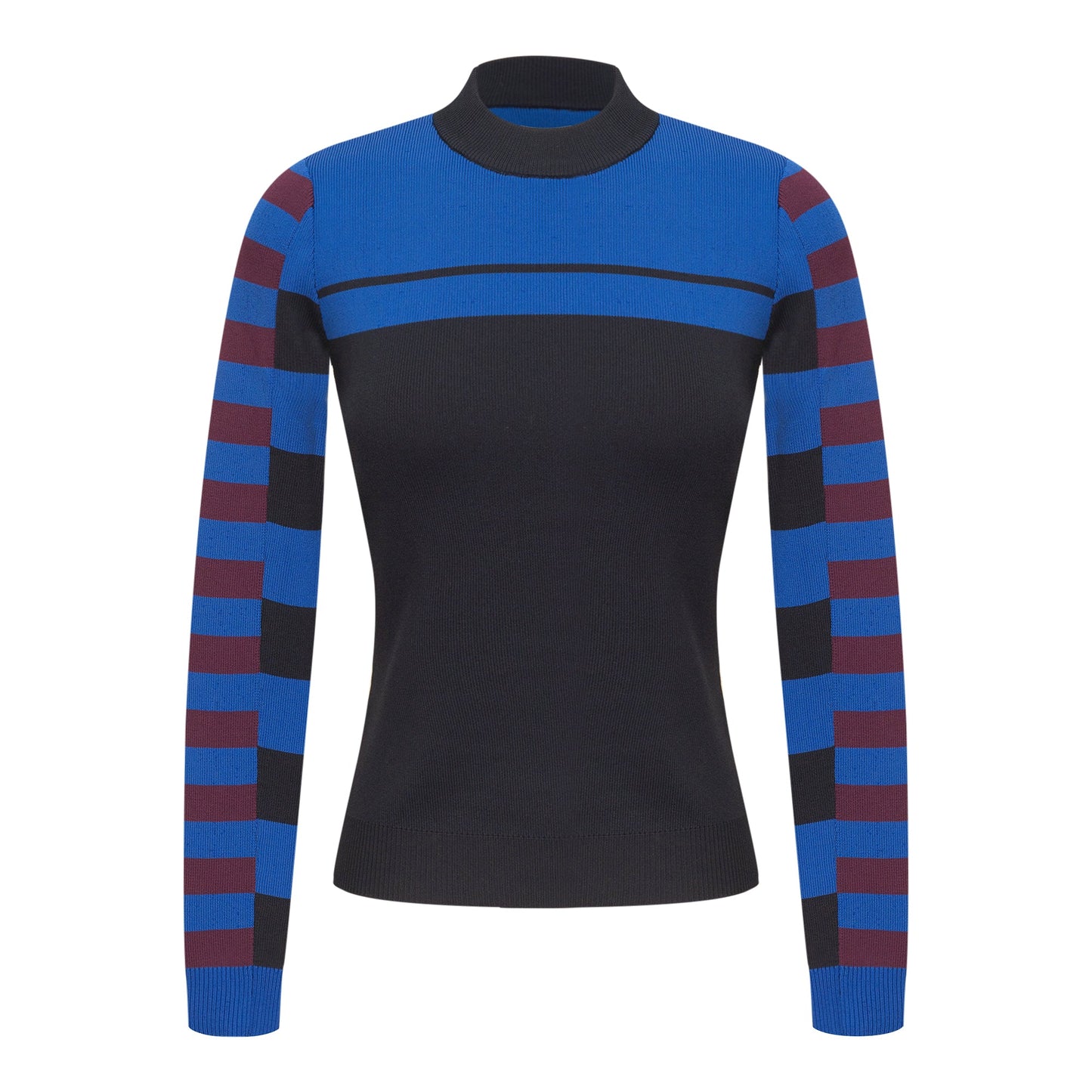 Stripe knit Sweater Black Royal