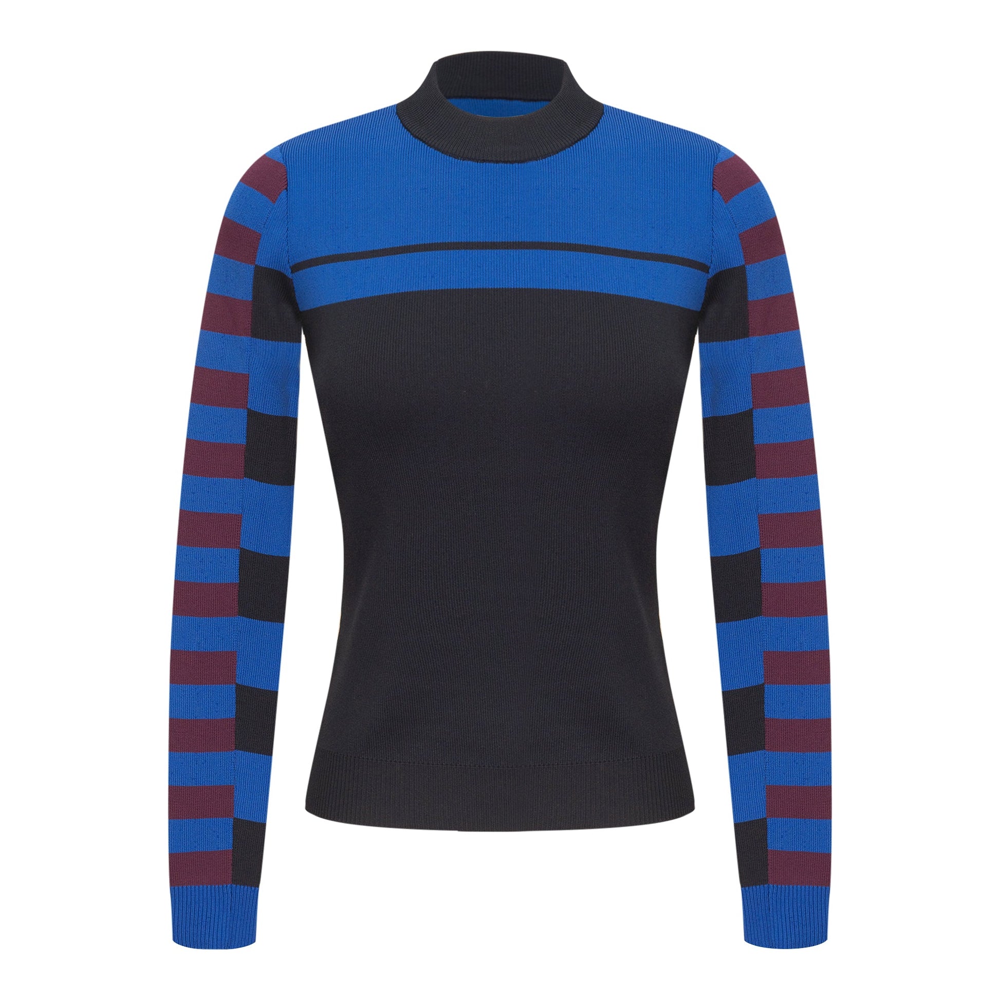 Stripe knit Sweater Black Royal