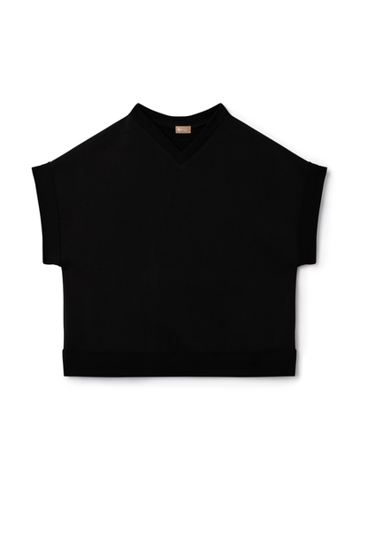 Crop V Neck Vest Black