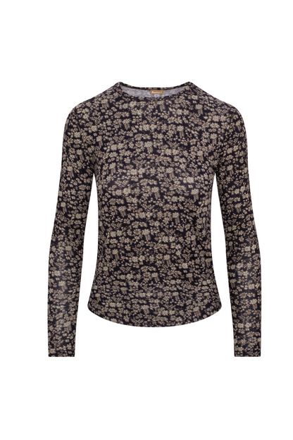 Crew Neck Floral Top Plum