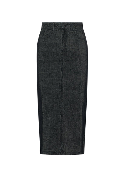 Corduroy Midi Skirt Black