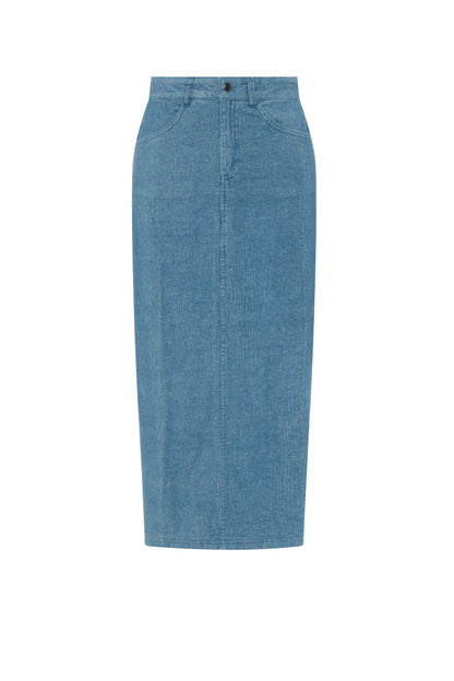 Corduroy Midi Skirt Dark Denim