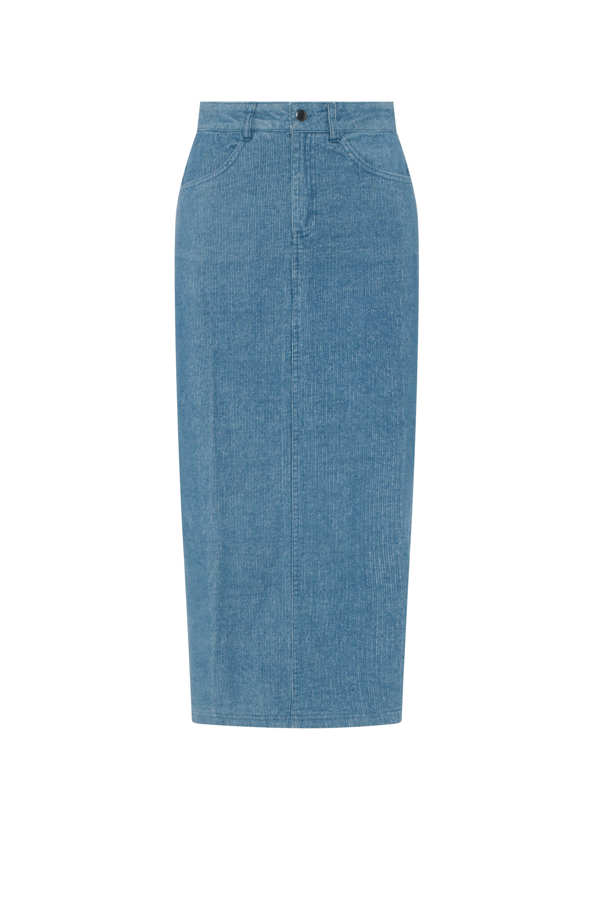 Corduroy Midi Skirt Dark Denim