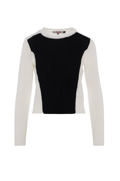 Cable Rib Knit Sweater Black Powder