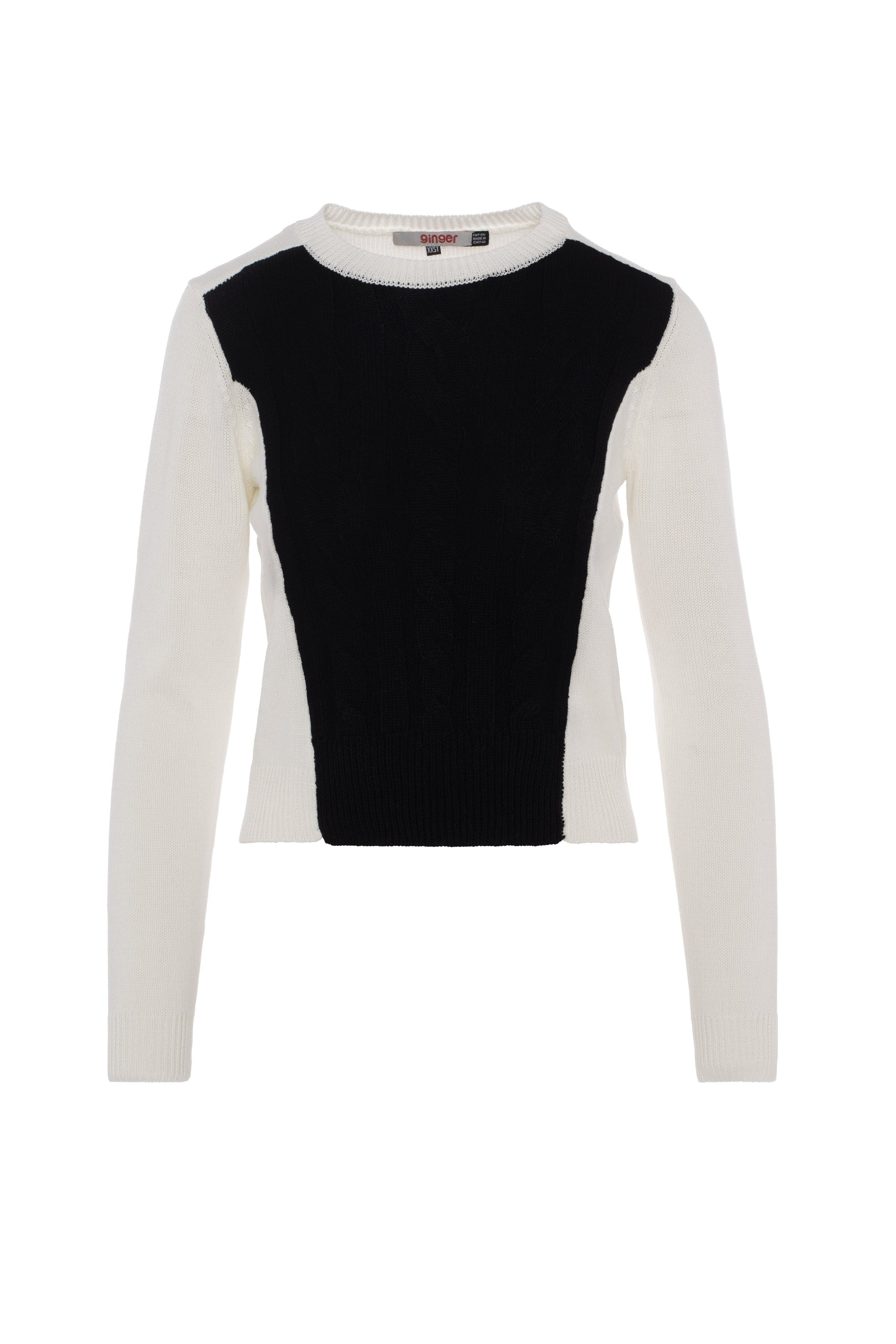 Cable Rib Knit Sweater Black Powder