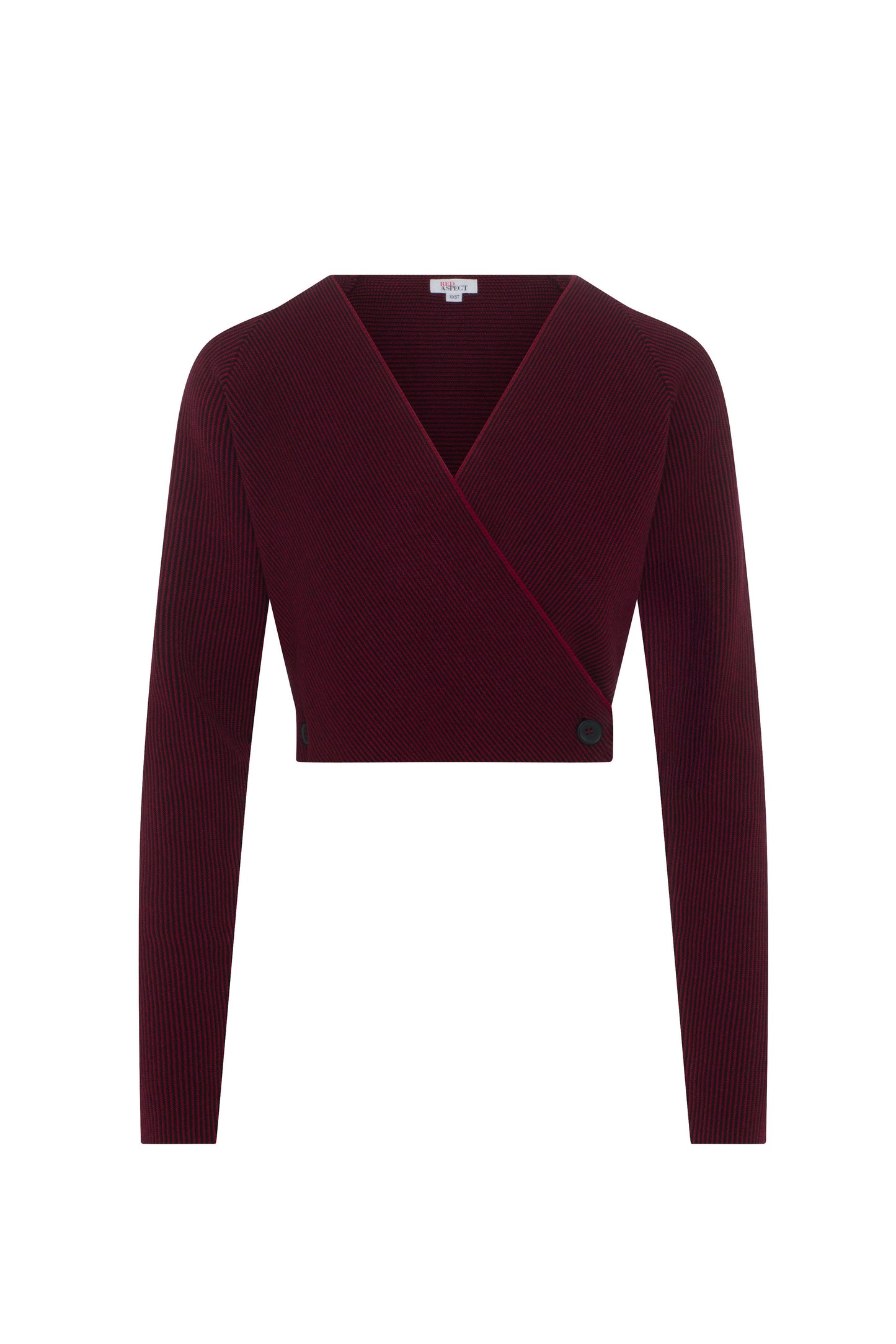 Cropped Cardigan Burgundy Black