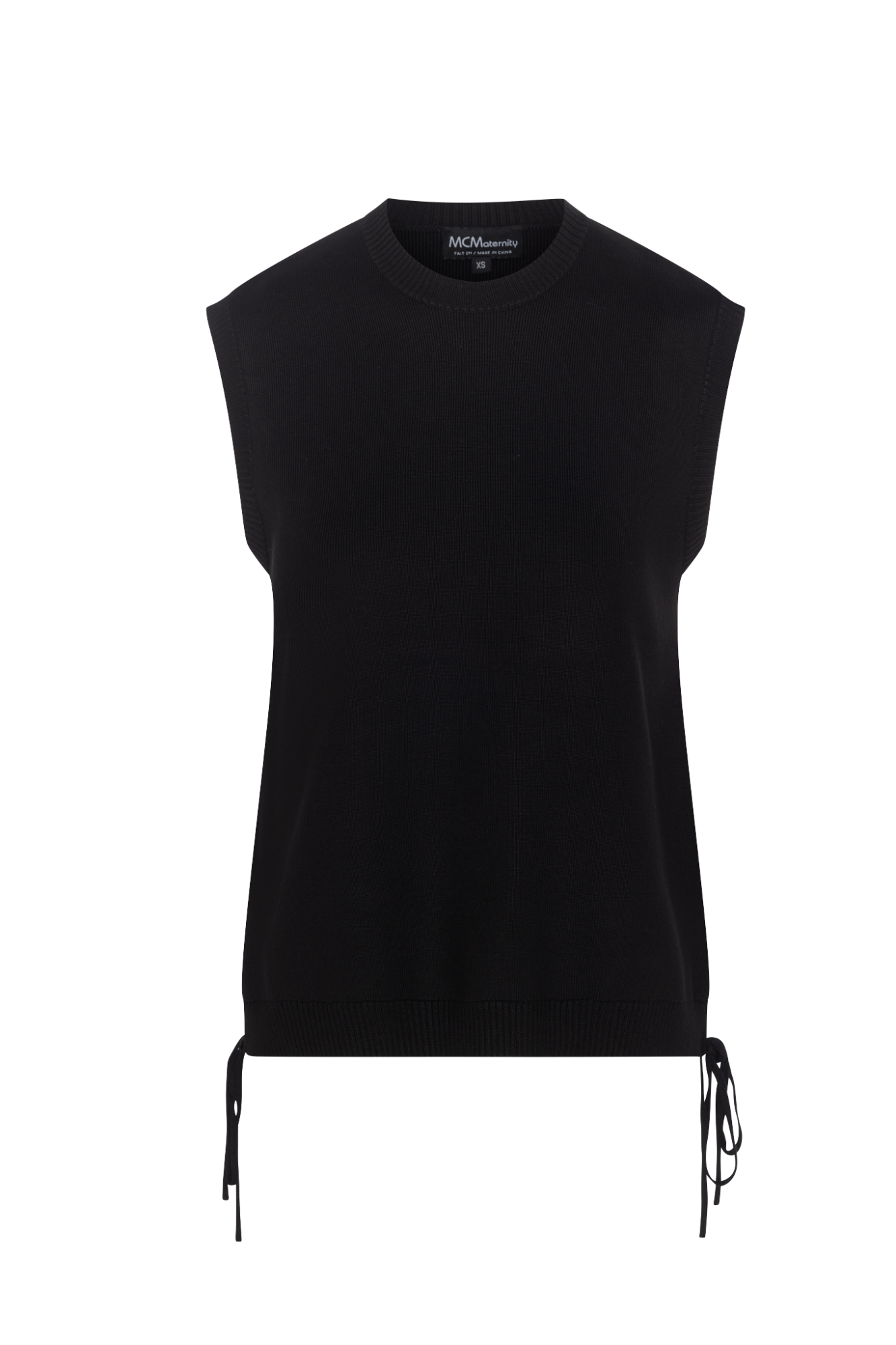 Maternity High Low Knit Vest Black