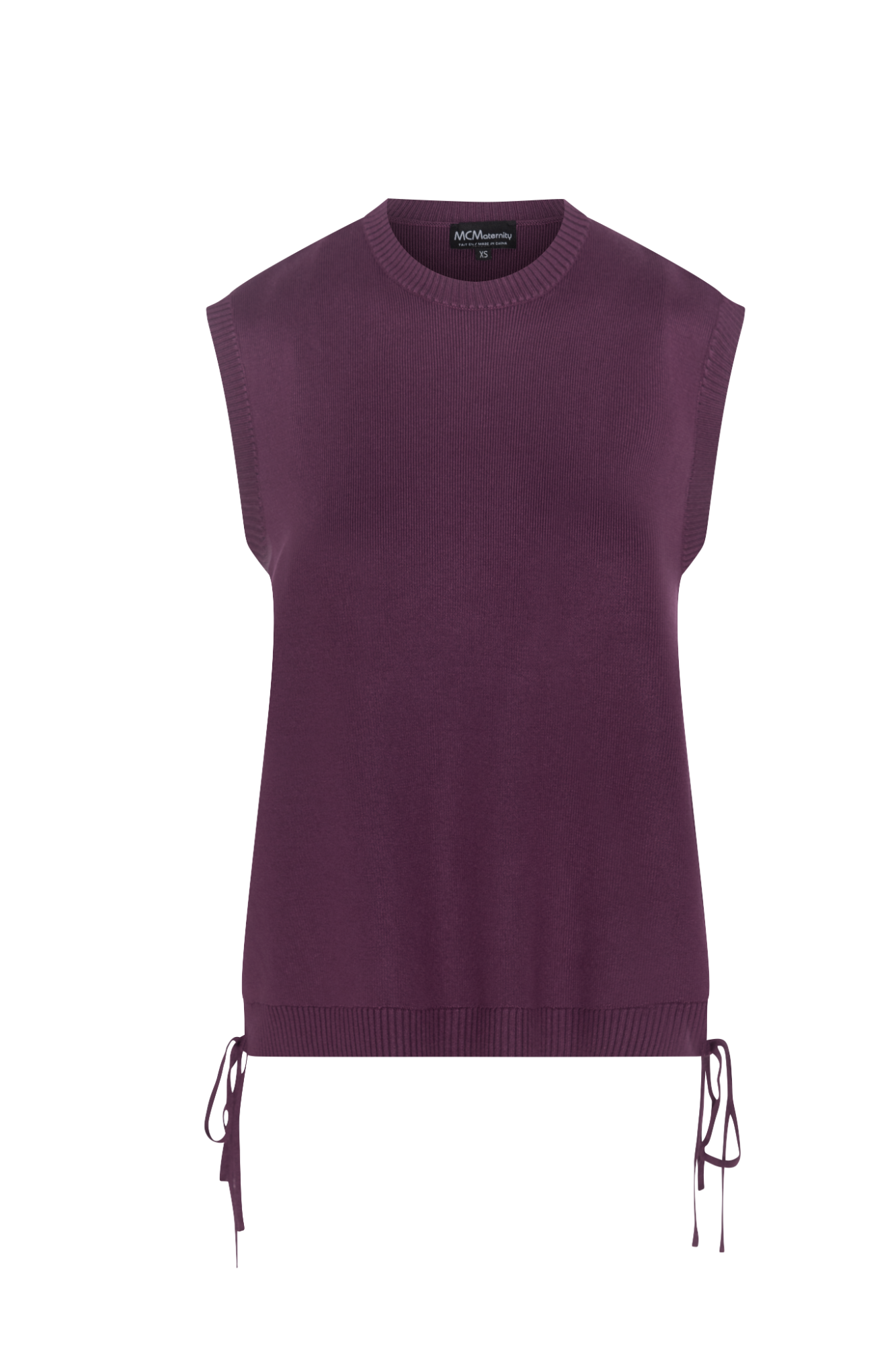 Maternity High Low Knit Vest Plum