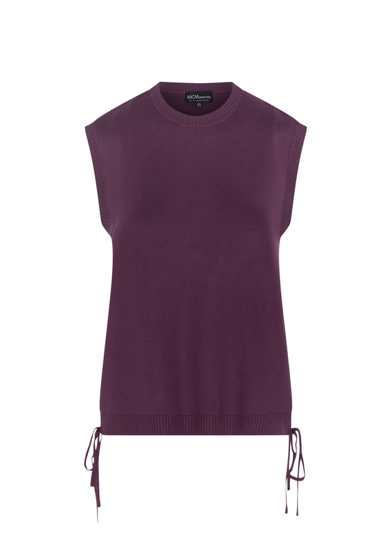 Maternity High Low Knit Vest Plum