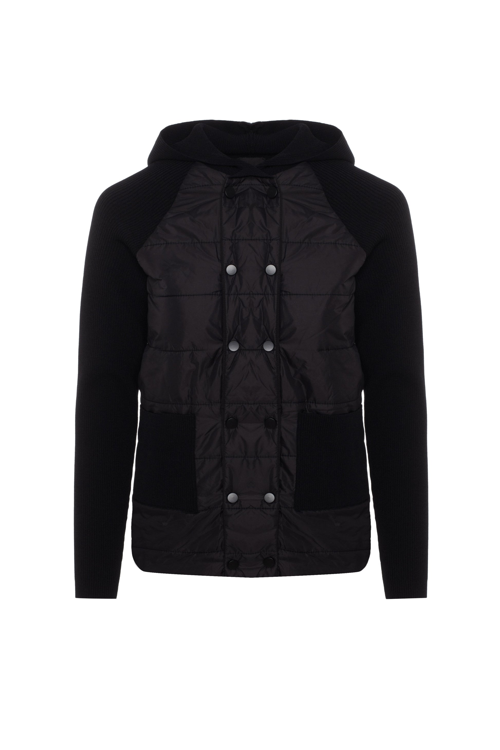 Maternity Double Breasted Bomber Jacket Black
