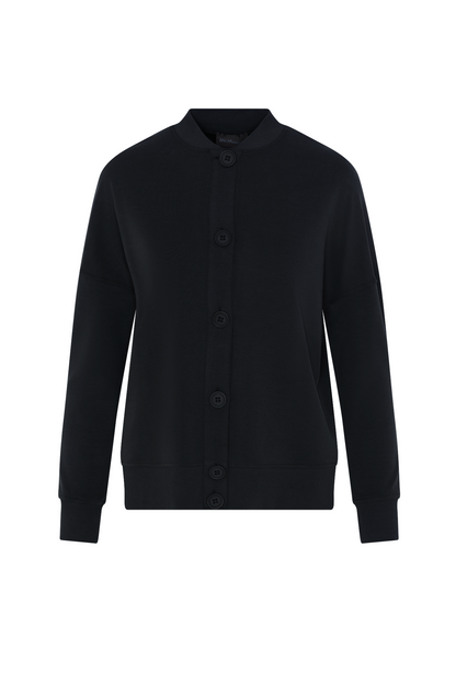 Maternity Cropped Sweat Shirt Cardigan Black