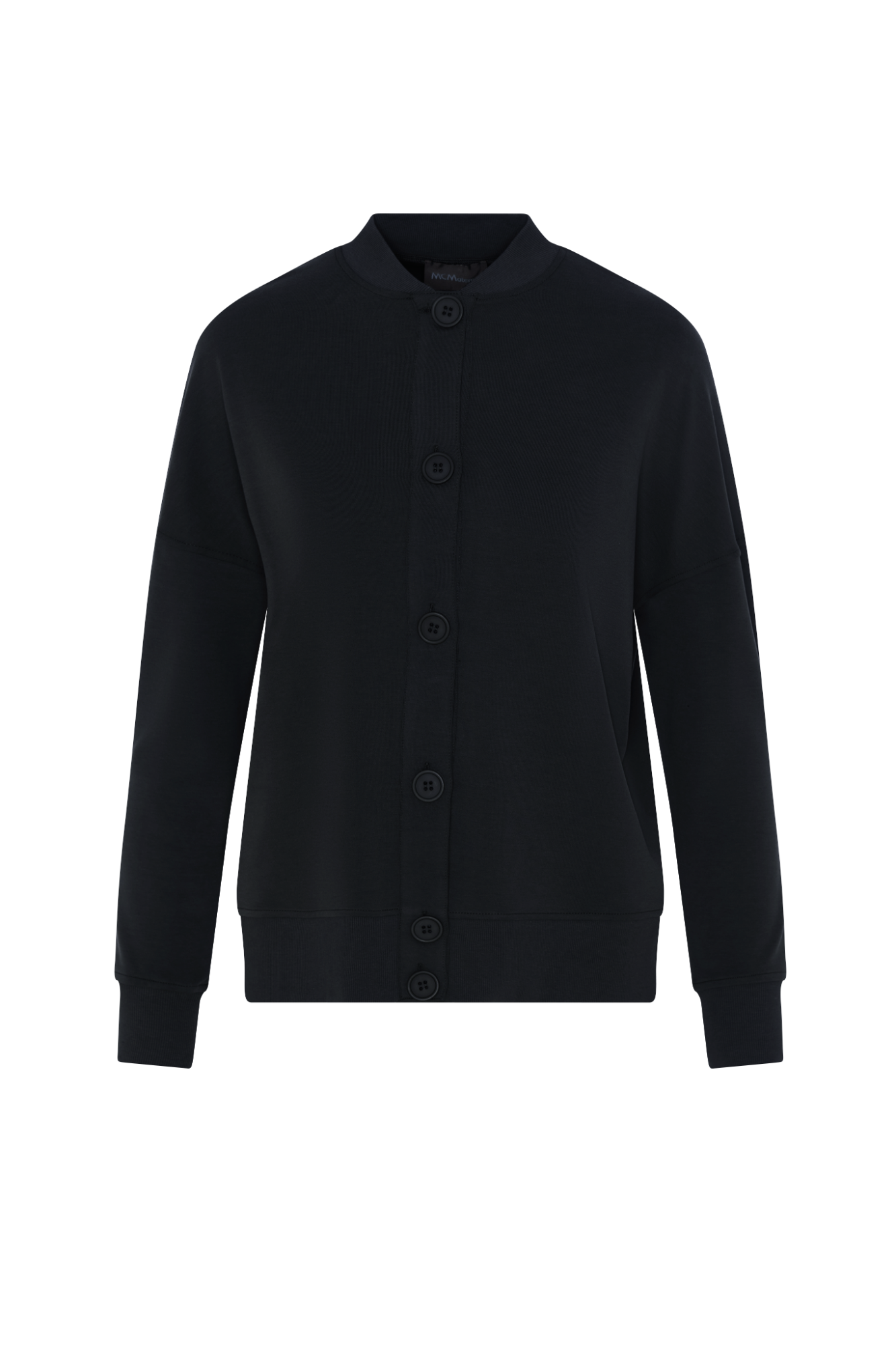 Maternity Cropped Sweat Shirt Cardigan Black