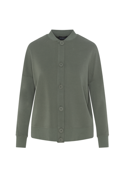 Maternity Cropped Sweat Shirt Cardigan Light Olive