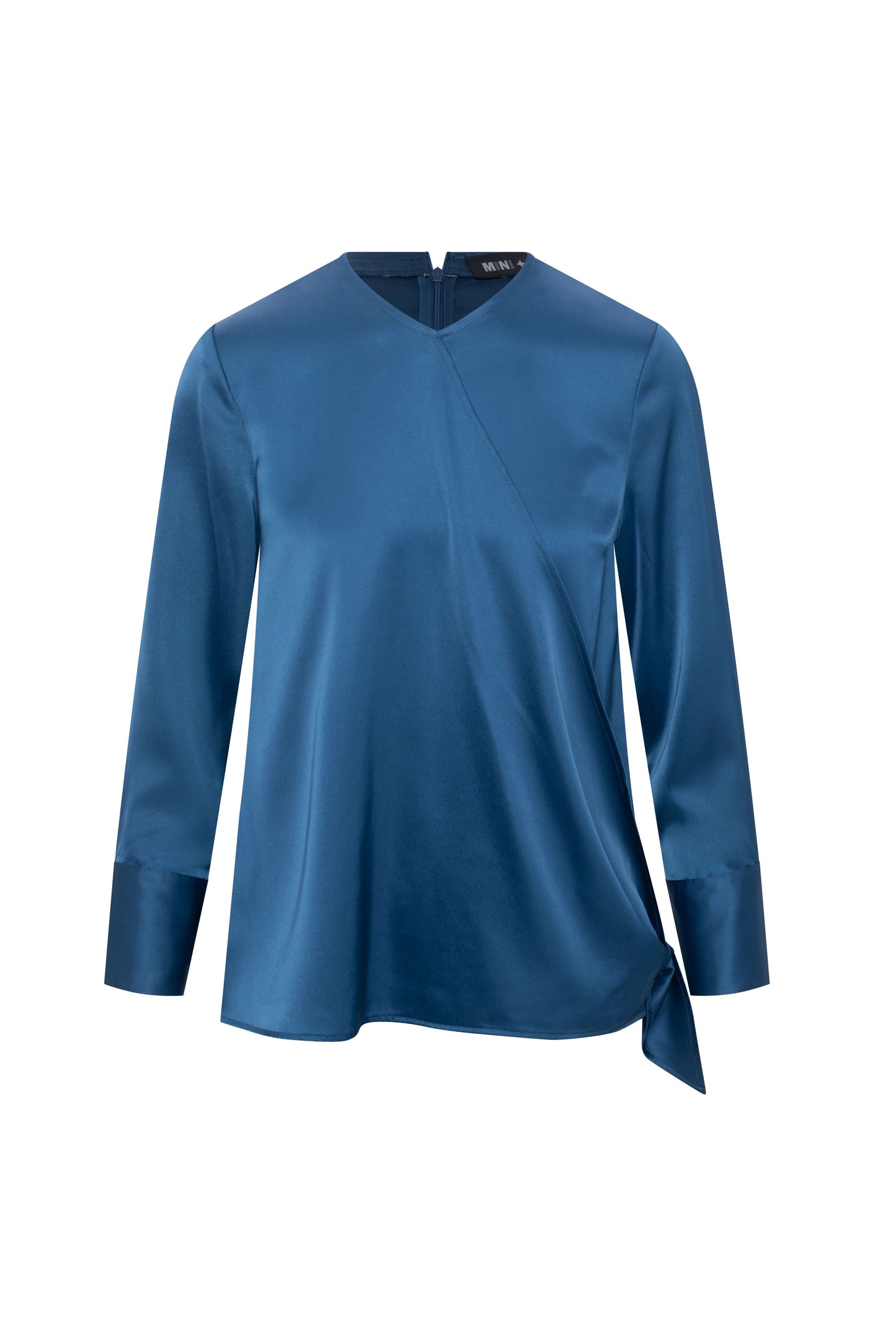 Maternity Satin Wrap Blouse Midnight Blue