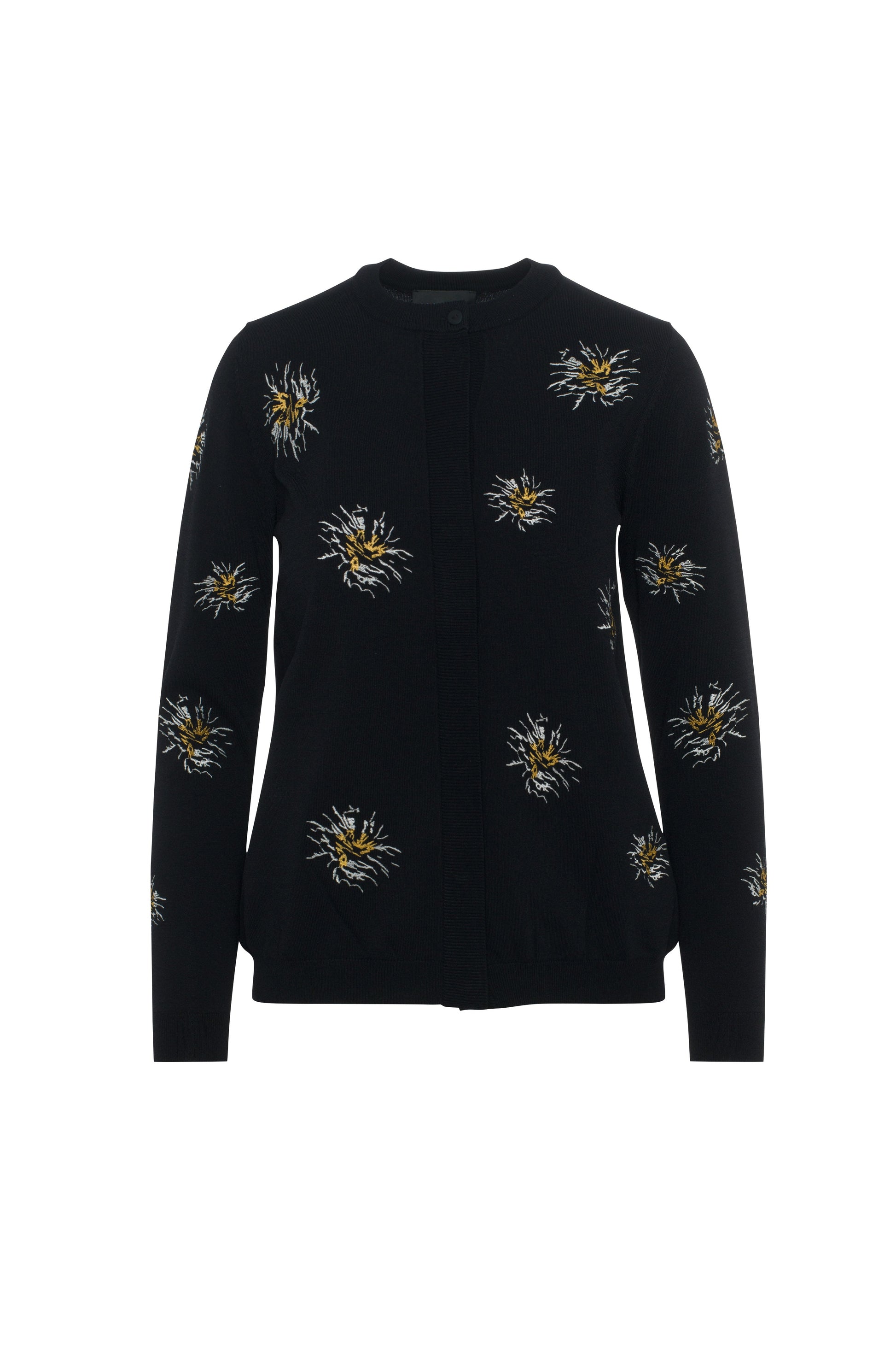 Maternity Embroidered Cropped Cardigan Black