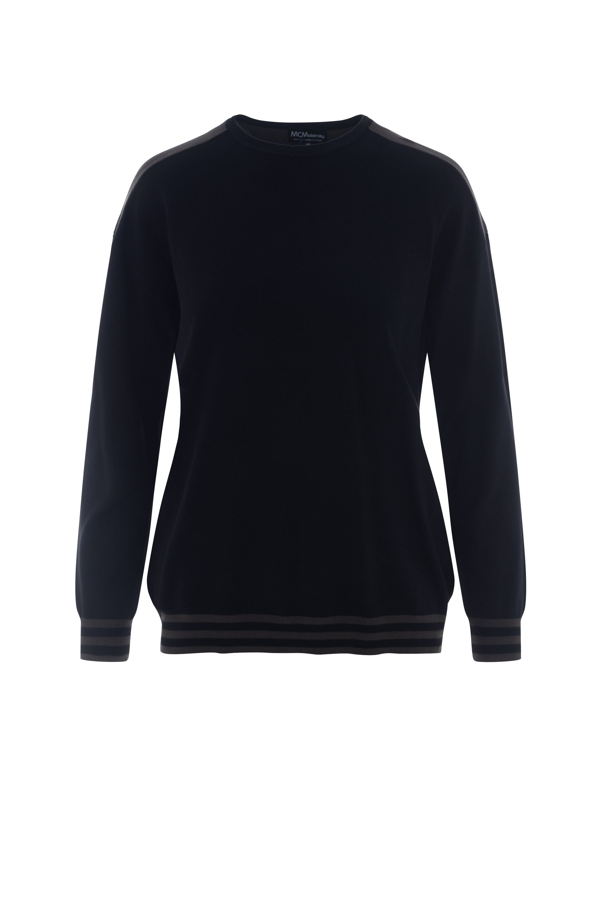 Maternity Color Blocked Dolman Sweater Black Dark Olive