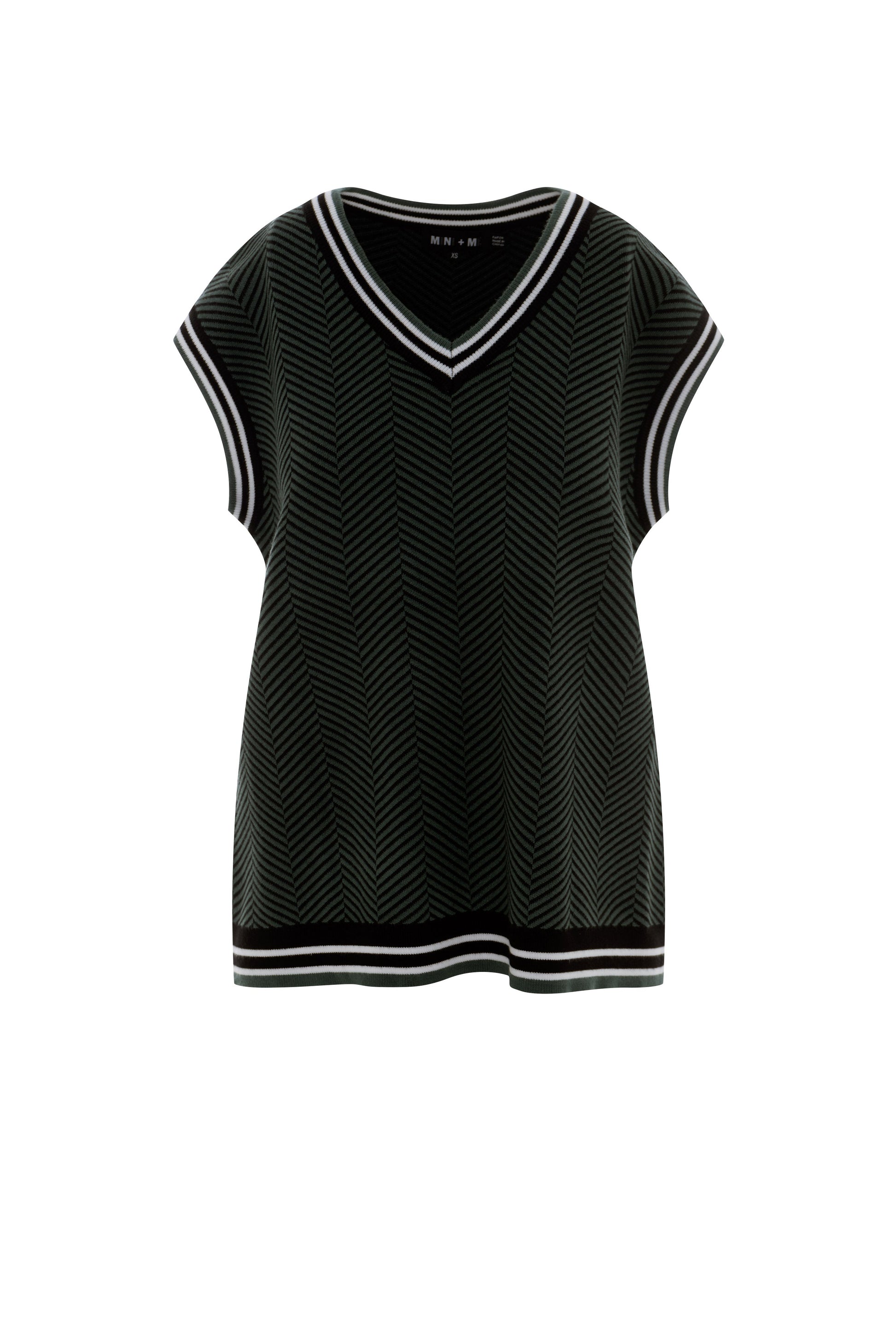 Maternity Herribone Knit Vest Black Basil