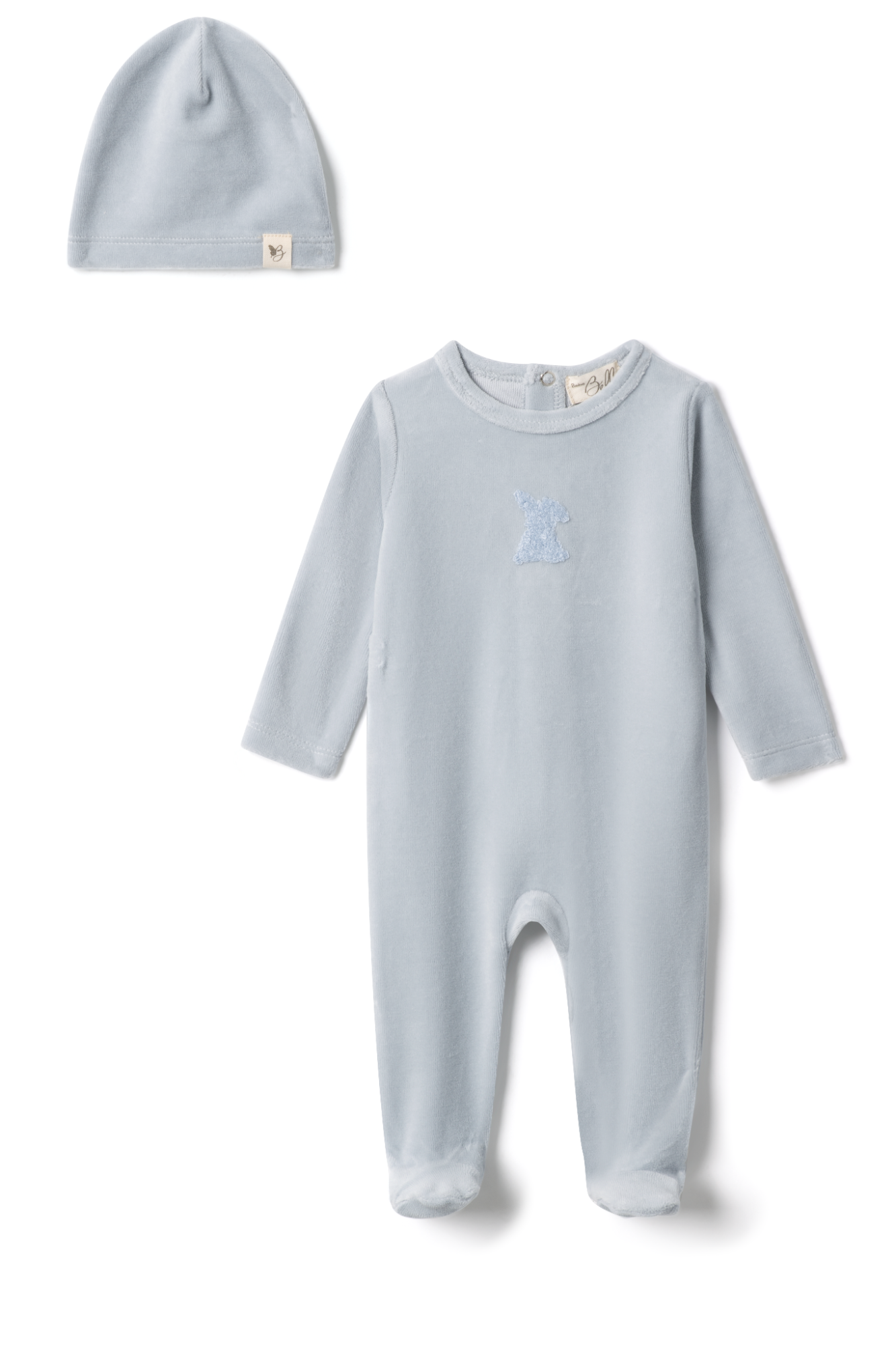 Bunny Applique Onesie Blue Mist