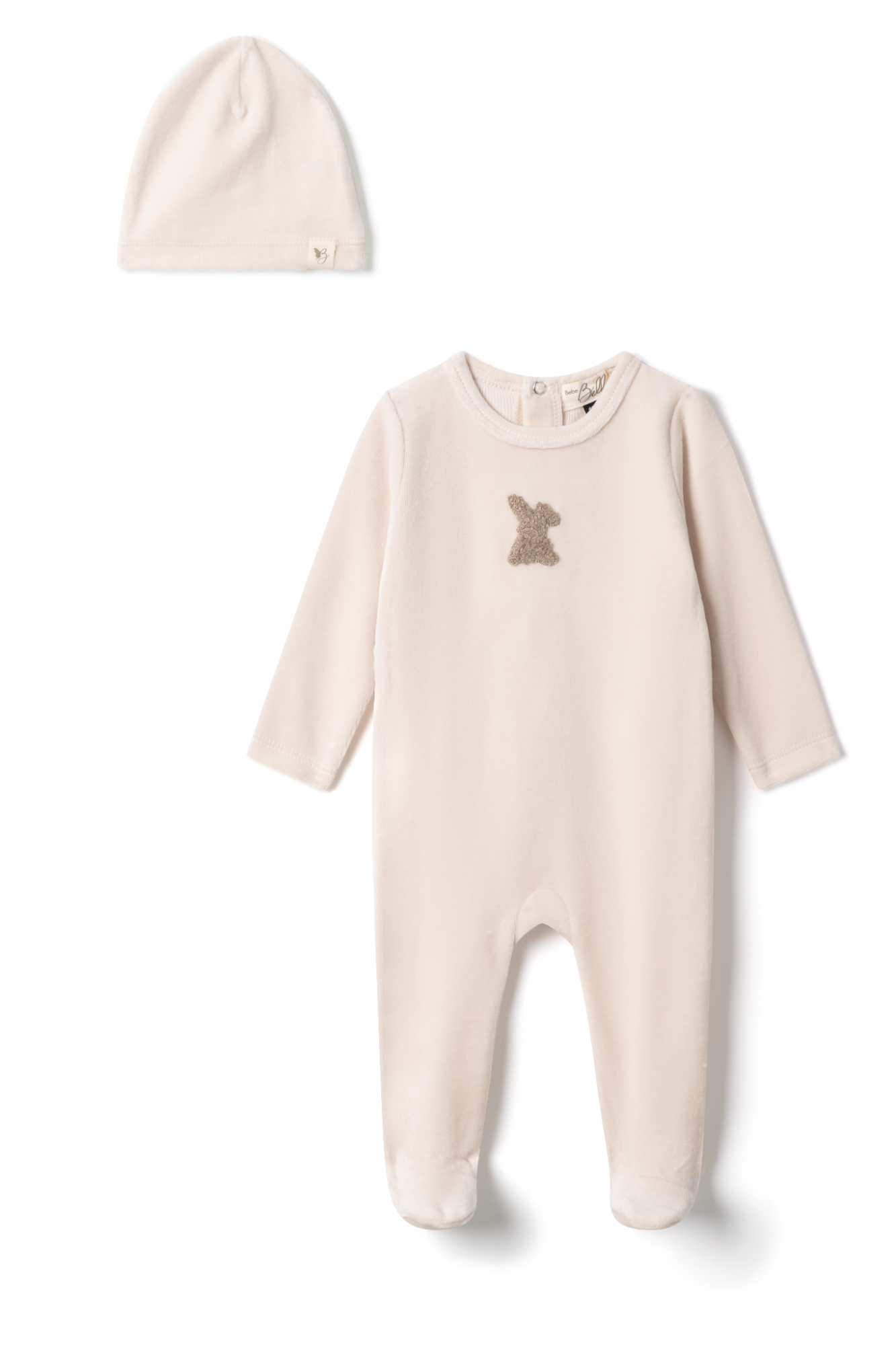 Bunny Applique Onesie Dark Almond