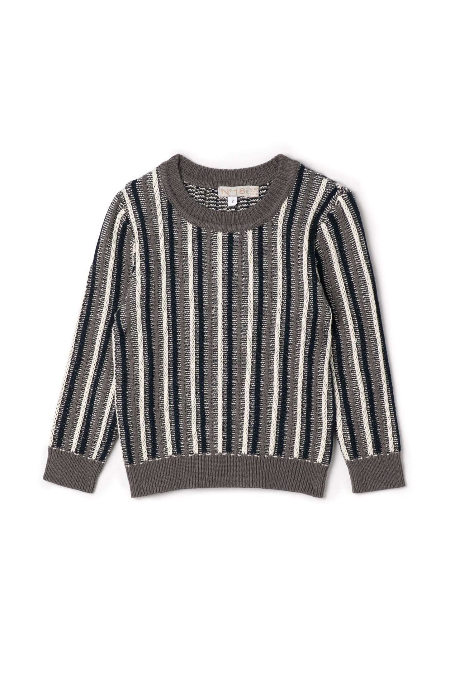 Stripped Knit Sweater Grey