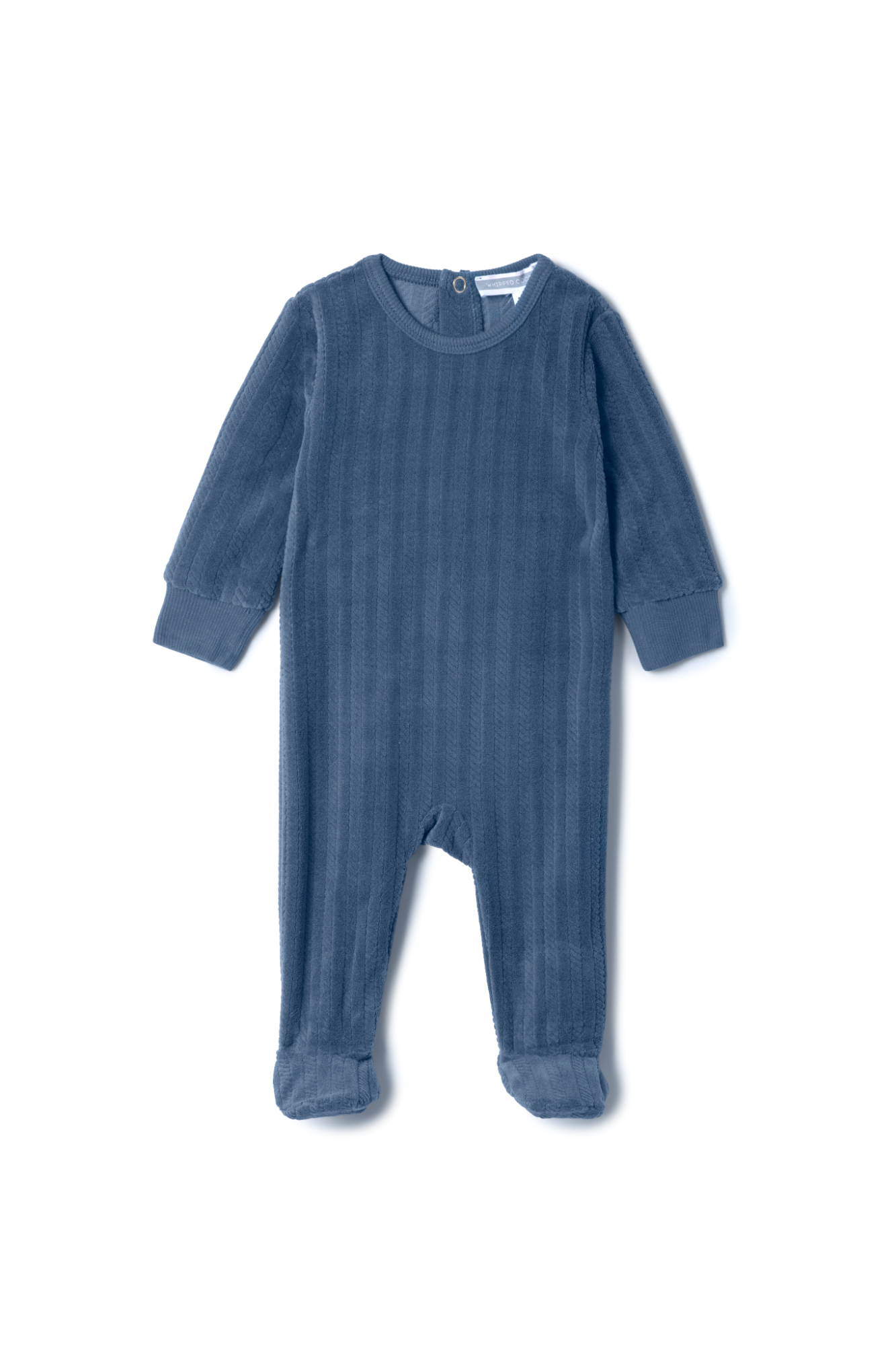 Braided Velour Onesie Blue 3 Months