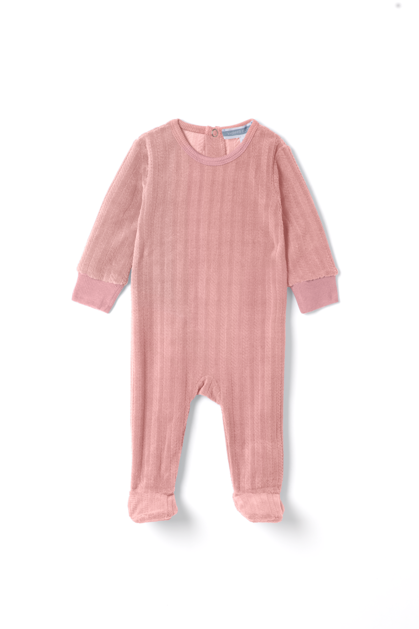 Braided Velour Onesie Pink 3 Months