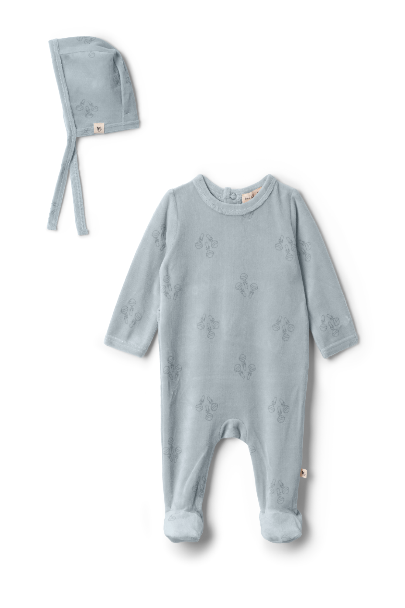 Rattle Print Onesie Blue
