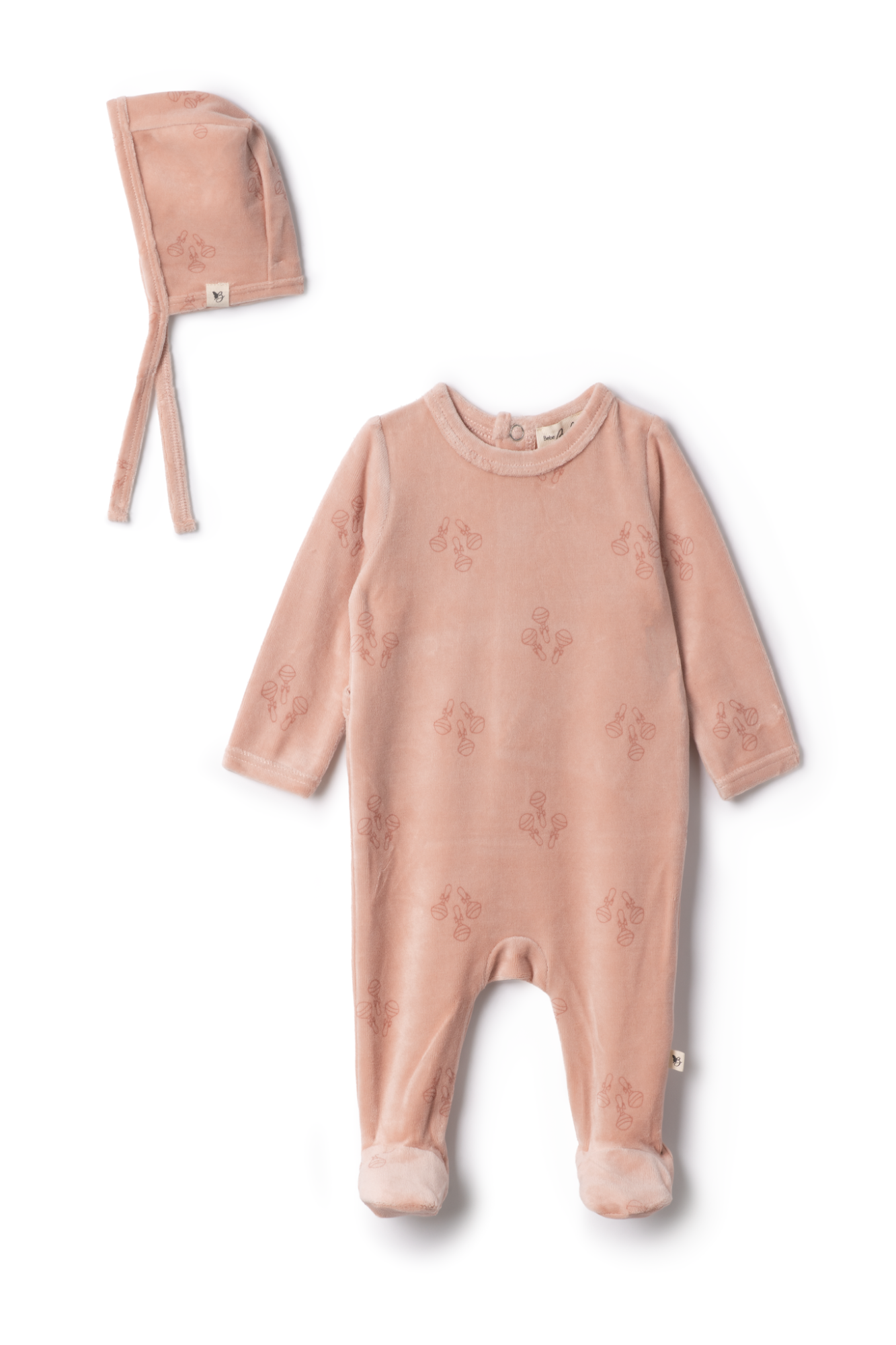 Rattle Print Onesie Pink