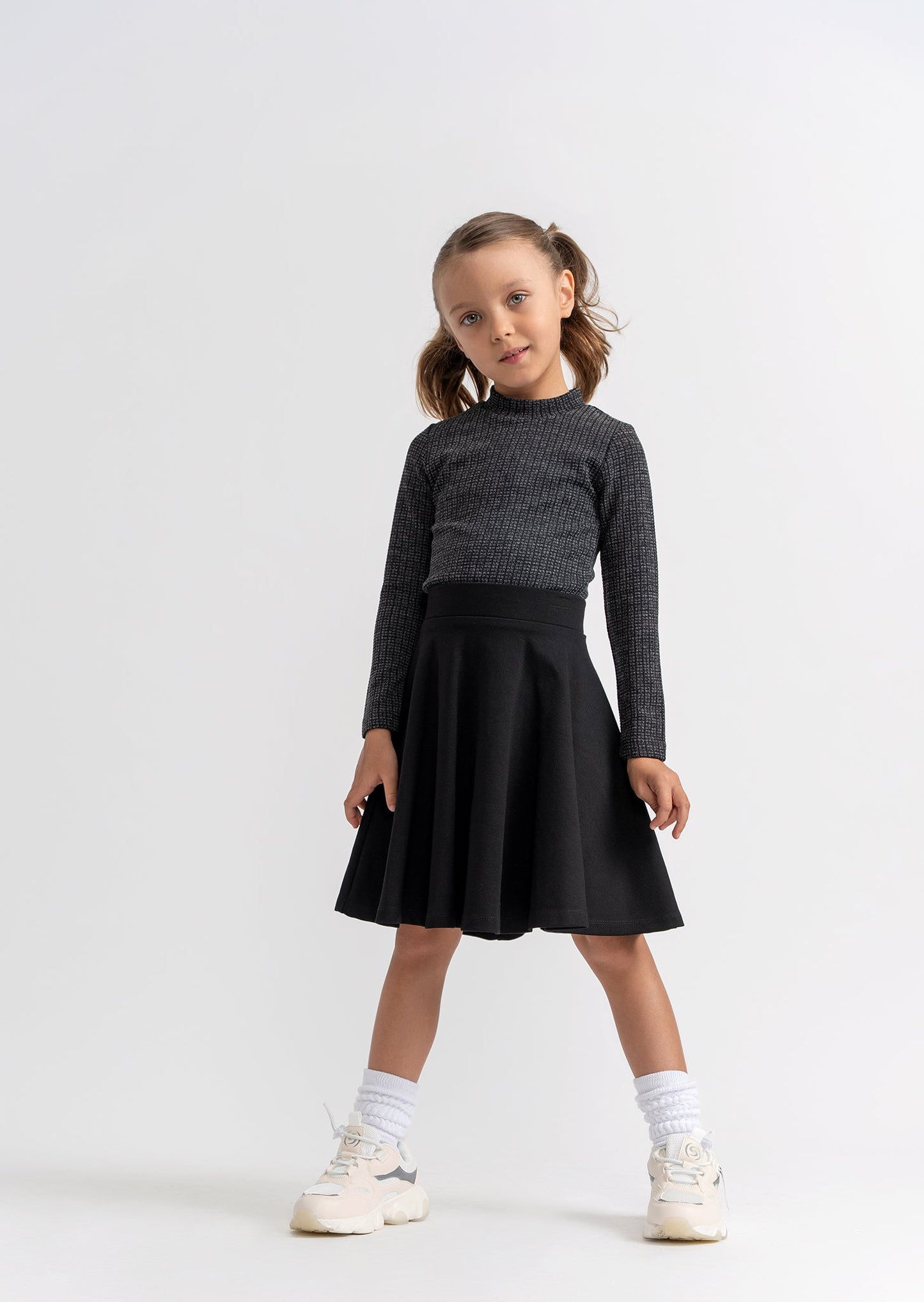 Washed Waffle Mock Neck