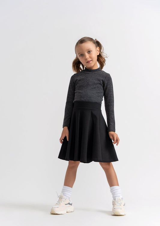 Washed Waffle Mock Neck