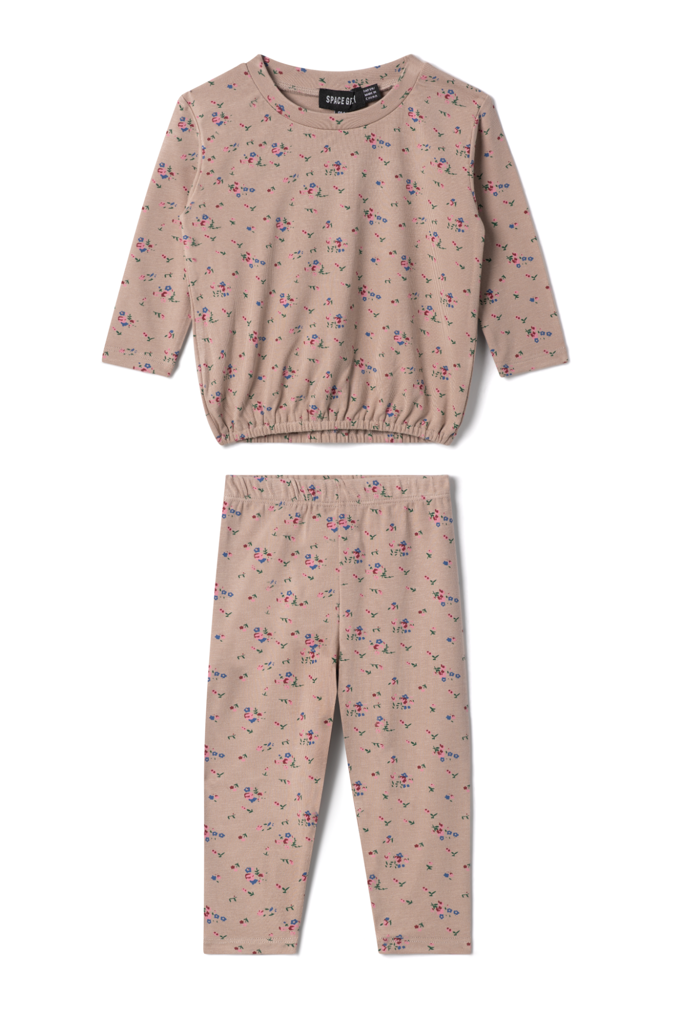 Floral Printed Set Beige
