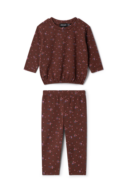 Floral Printed Set Burgundy