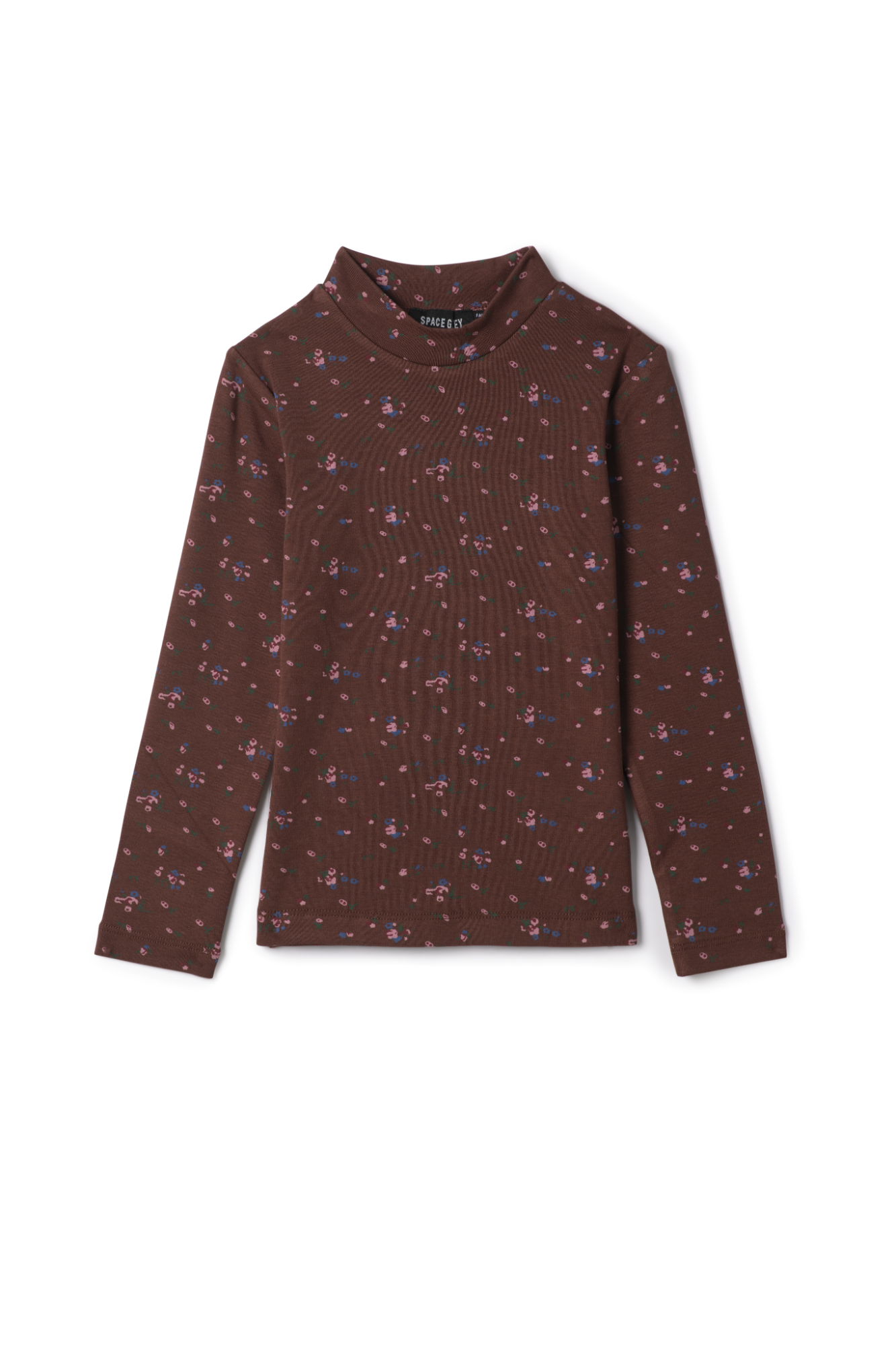 Floral Printed Mock Neck Burgundy