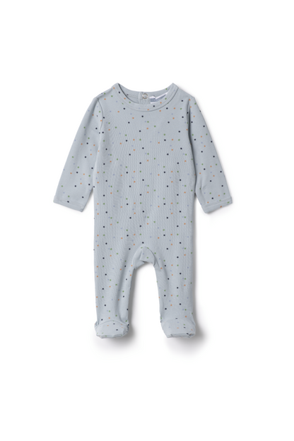 Sprinkle Stars Print Onesie Blue Mist