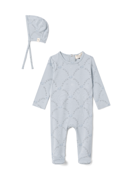 Rocking Horse Print Onesie Blue Mist