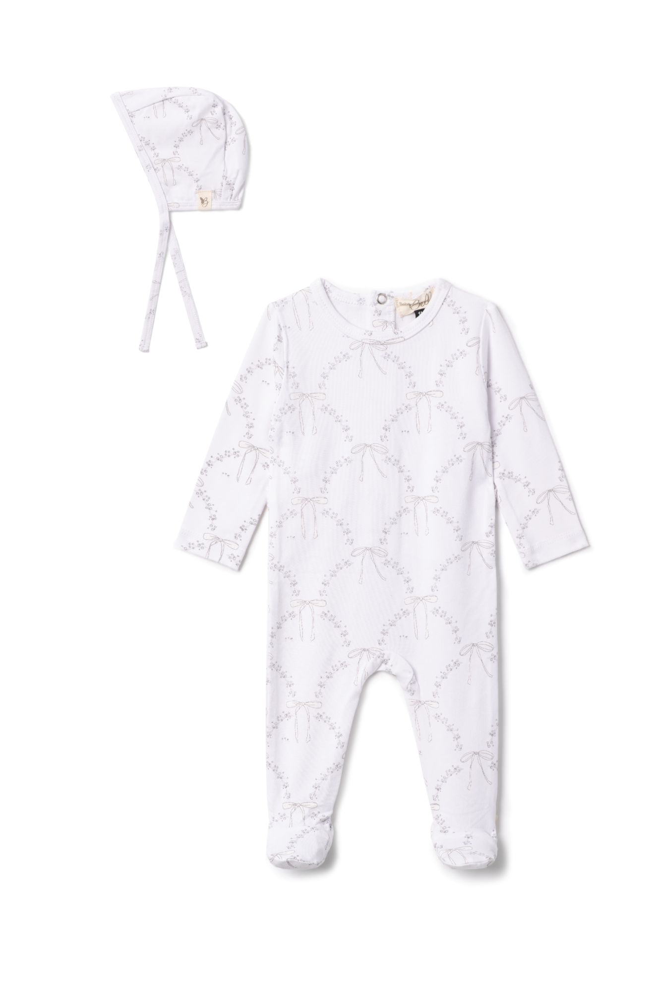 Bow Print Onesie White