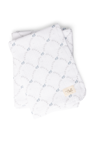 Rocking Horse Print Swaddle White One Size