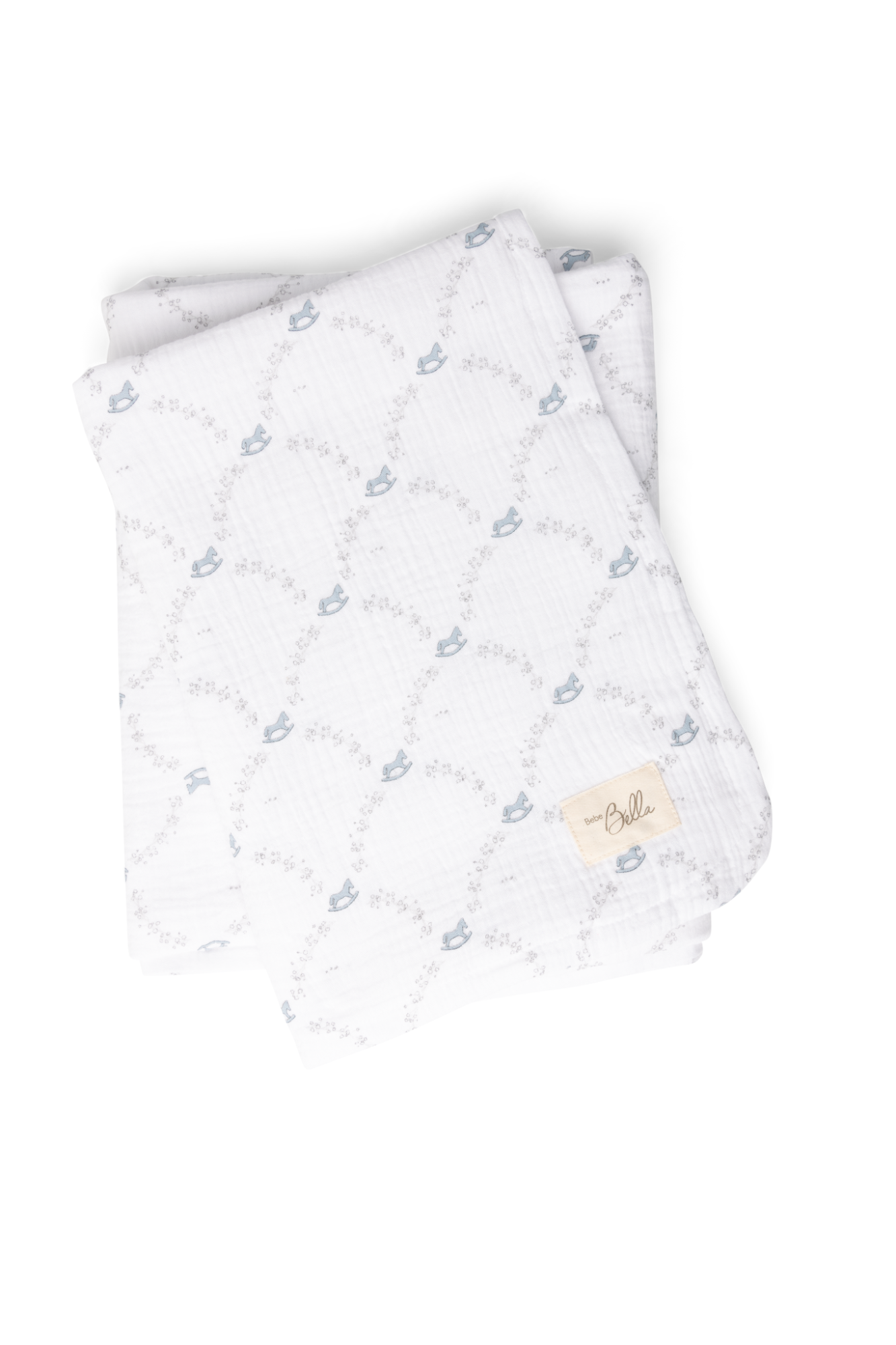 Rocking Horse Print Swaddle White One Size